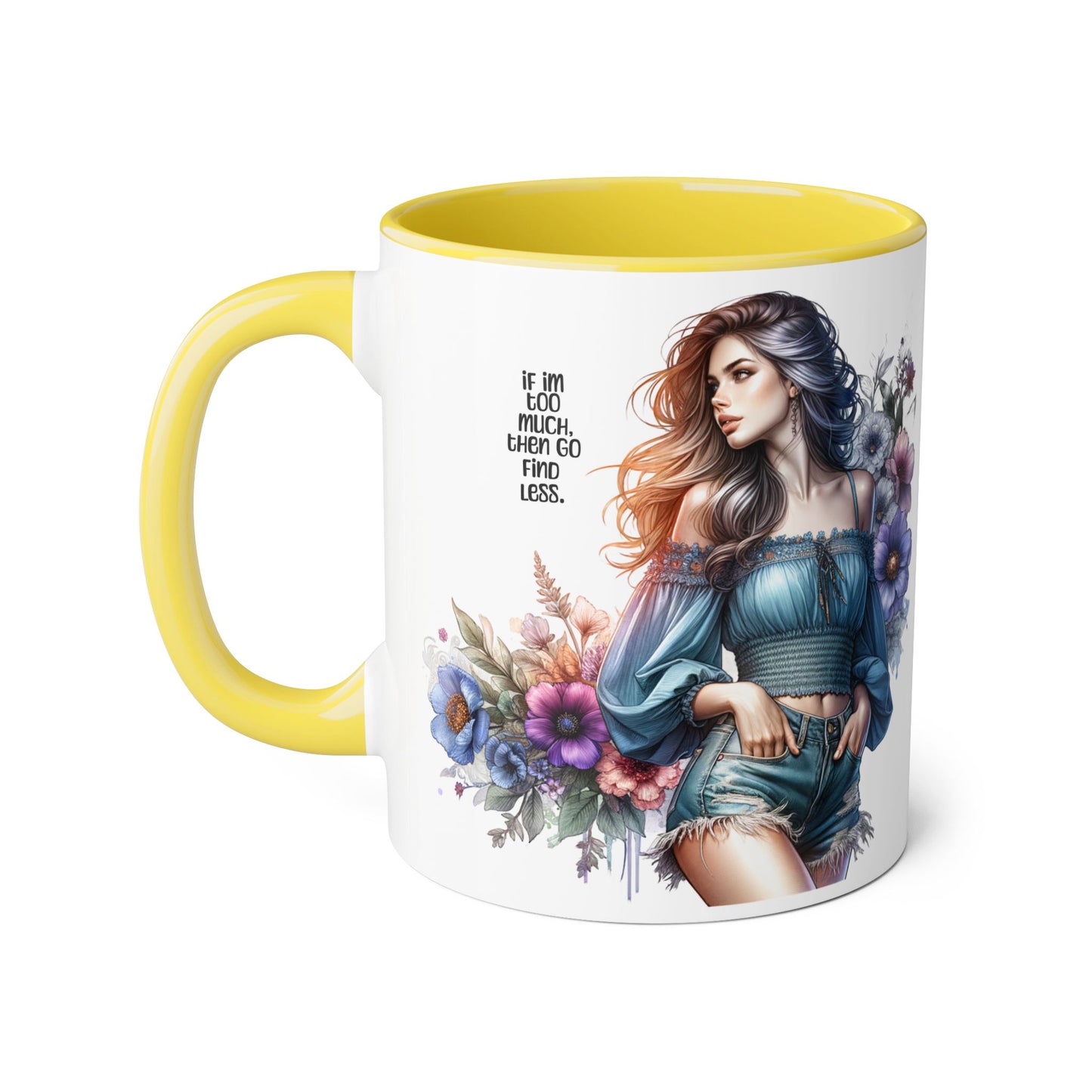 Floral Art Accent Mug, Inspirational Coffee Cup, Gift for Her, Flower Design Mug, Motivational Tea Mug, Unique Housewarming Gift