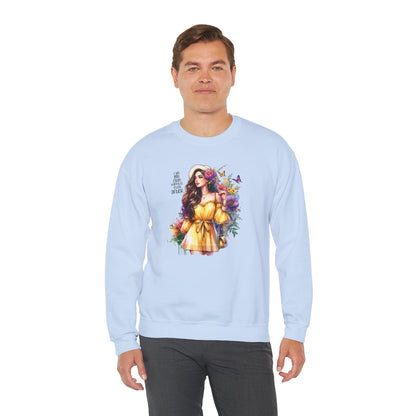 I Am My Own Happily Ever After  Floral Goddess Crewneck Sweatshirt - Boho Chic, Cozy Style, Perfect for Spring, Gift for Her, Casual Wear, Everyday Comfort