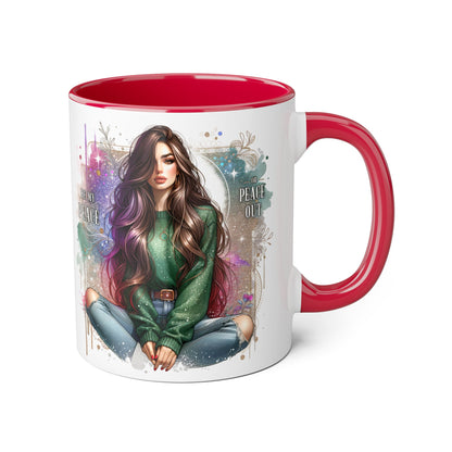 Artistic Be My Peace or Peace Out Mug, Inspirational Coffee Cup, Great for Relaxing Moments, Perfect Gift for Friends, Unique Home Decor, Peaceful Vibe