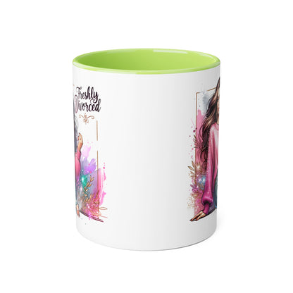 Freshly Divorced Accent Mug | Empowering Coffee Cup for Newly Single | Celebrate New Beginnings | Humorous Gift for Friends | Divorce [...]