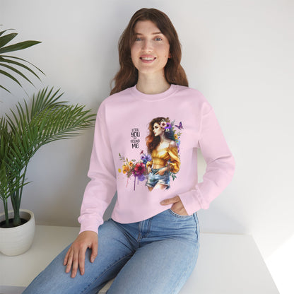 Lost You And Found Me Floral Art Crewneck Sweatshirt, Cozy Unisex Sweater, Gift for Her, Spring Fashion, Inspirational Quote Apparel