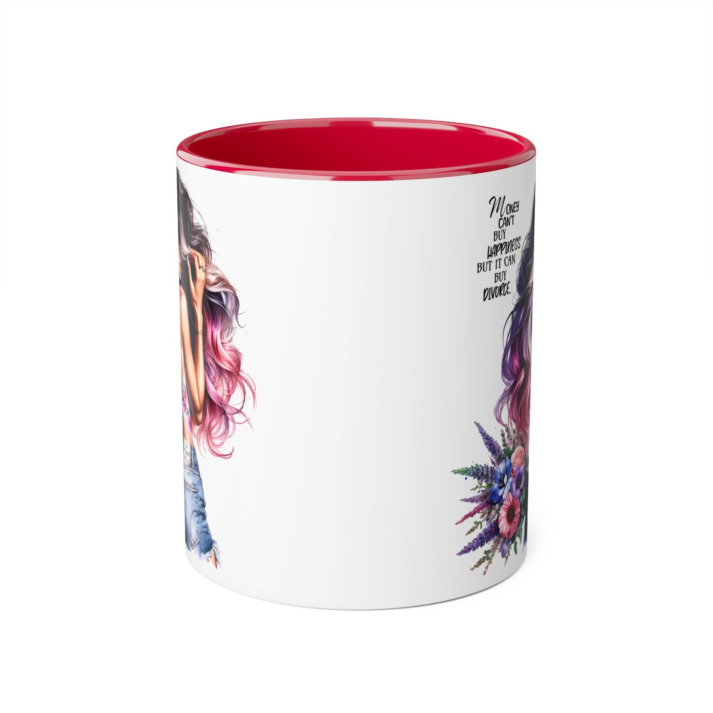 Mug - Money Can't Buy Happiness But It Can Buy Divorce Humoristic Accent Mug, 11oz