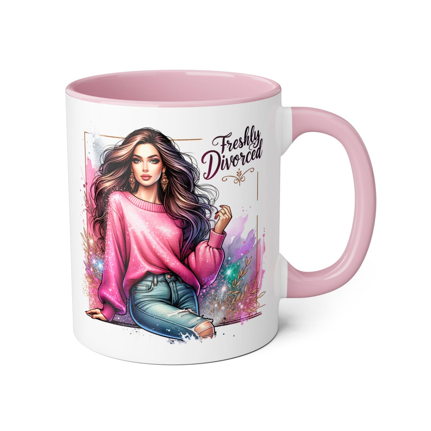 Freshly Divorced Accent Mug | Empowering Coffee Cup for Newly Single | Celebrate New Beginnings | Humorous Gift for Friends | Divorce [...]