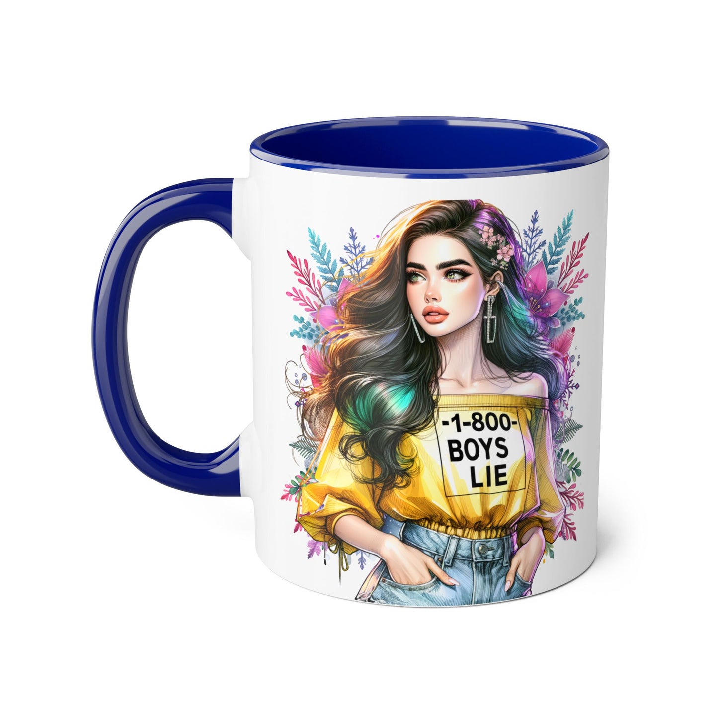 1-800-BOYS-LIE Chic Floral Accent Mug, 11oz Coffee Cup, Cute Gift for Her, Trendy Floral Drinkware, Ideal for Birthdays, Best Friend Gift, Unique [...]