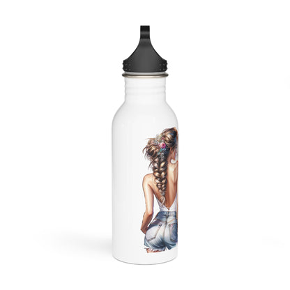 Thank U, Next Chic Floral Water Bottle, Motivational Drinkware, Eco-Friendly Stainless Steel, Fitness Hydration, Unique Gift for Her