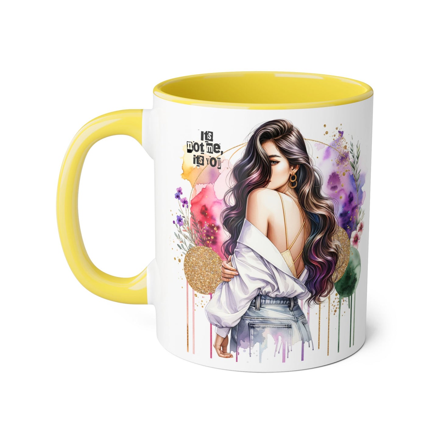 It's Not Me, It's You Humoristic Chic Accent Mugs - Artistic Coffee Cup for Trendsetters, Unique Gift for Her, Birthday Present, Inspirational Mug, Stylish Drinkware