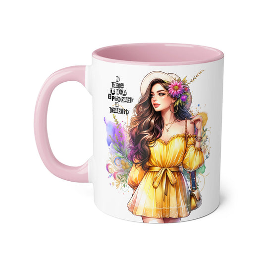 Funny Accent Mug - My Taste in Men is Probably a Disability Humor 11oz Cup
