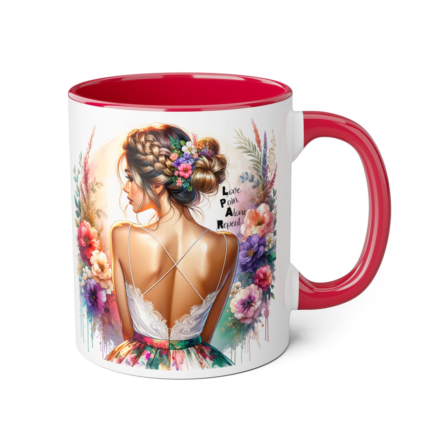 Floral Latte Mug, Inspirational Coffee Cup, Boho Style Mug, Gift for Her, Art Print Mug, Relaxing Beverage Mug