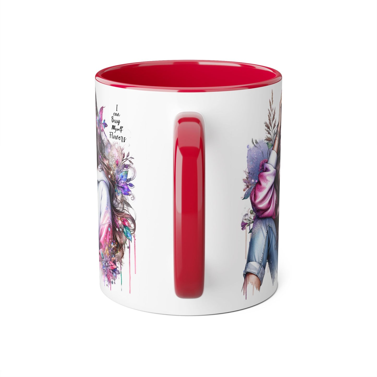I Can Buy Myself Flowers Artistic Floral Accent Mug | I Keep My Hopes + Dreams, Coffee Cup for Gifts, Home Decor, Birthdays, Self-Care, Tea Lovers