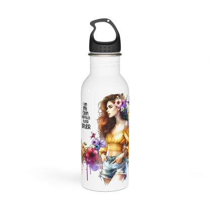 I Am My Own Happily Ever After Empowered Floral Stainless Steel Water Bottle, Motivational Drinkware, Gift for Her, Eco-Friendly Water Bottle, Custom Water Bottle