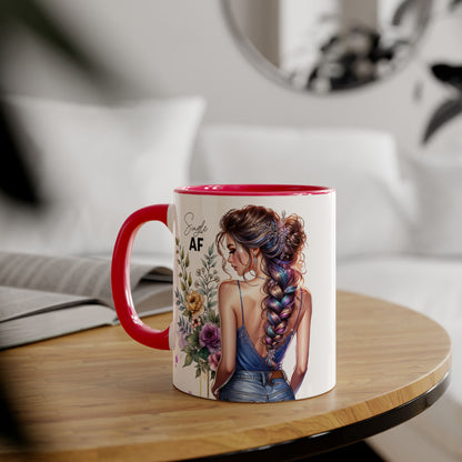 Single AF Stylish Accent Mugs for Coffee Lovers, Floral Design Mug, Gift for Her, Unique Tea Mug, Simple AF Mugs for Home Decor