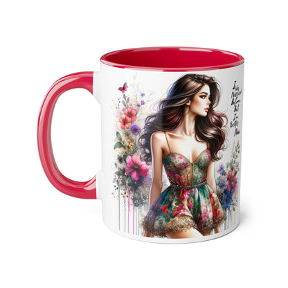 I Was Married Before But I'm Better Now Humoristic Inspirational Floral Accent Mug, Motivational Gift for Her, Home Decor Coffee Cup, Artful Tea Mug, Unique Present for Self-Care