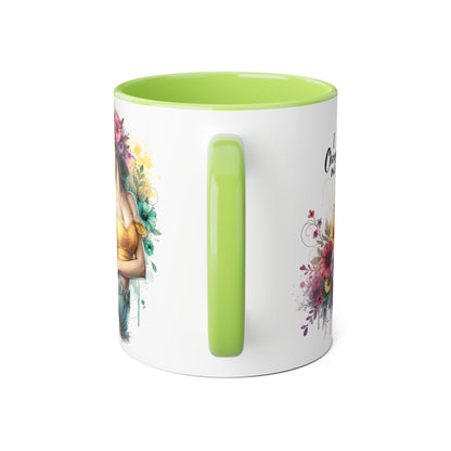 I Choose Me Chic Floral Accent Mug, Inspirational Gift for Her, Coffee Tea Lover, Birthday Present, Colorful Art Mug