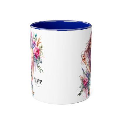 Straight Outta Divorced Humoristic Floral Accent Mug - Inspiring Gift for Friends, Unique Coffee Cup, Perfect for Birthdays, Home Decor, Coffee Lovers