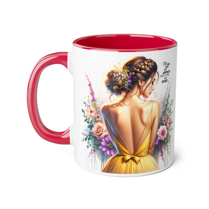 Money Can't Buy Happiness But It Can Buy Divorce Humoristic Elegant Floral Accent Mug, Gift for Her, Coffee Lover, Inspirational Coffee Cup, Birthday Gift Idea, Unique Home Decor