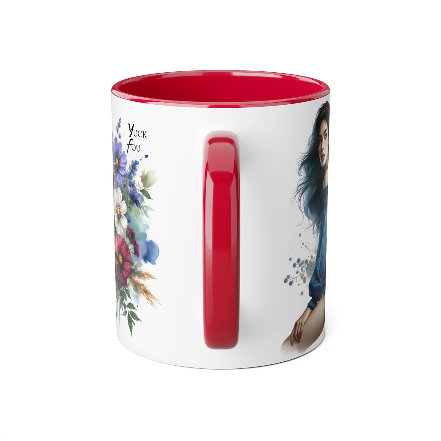 Bohemian Accent Mug - Yuck Fou Floral Design, Gift for Artists, Unique Coffee Cup, Home Decor, Stylish Drinkware