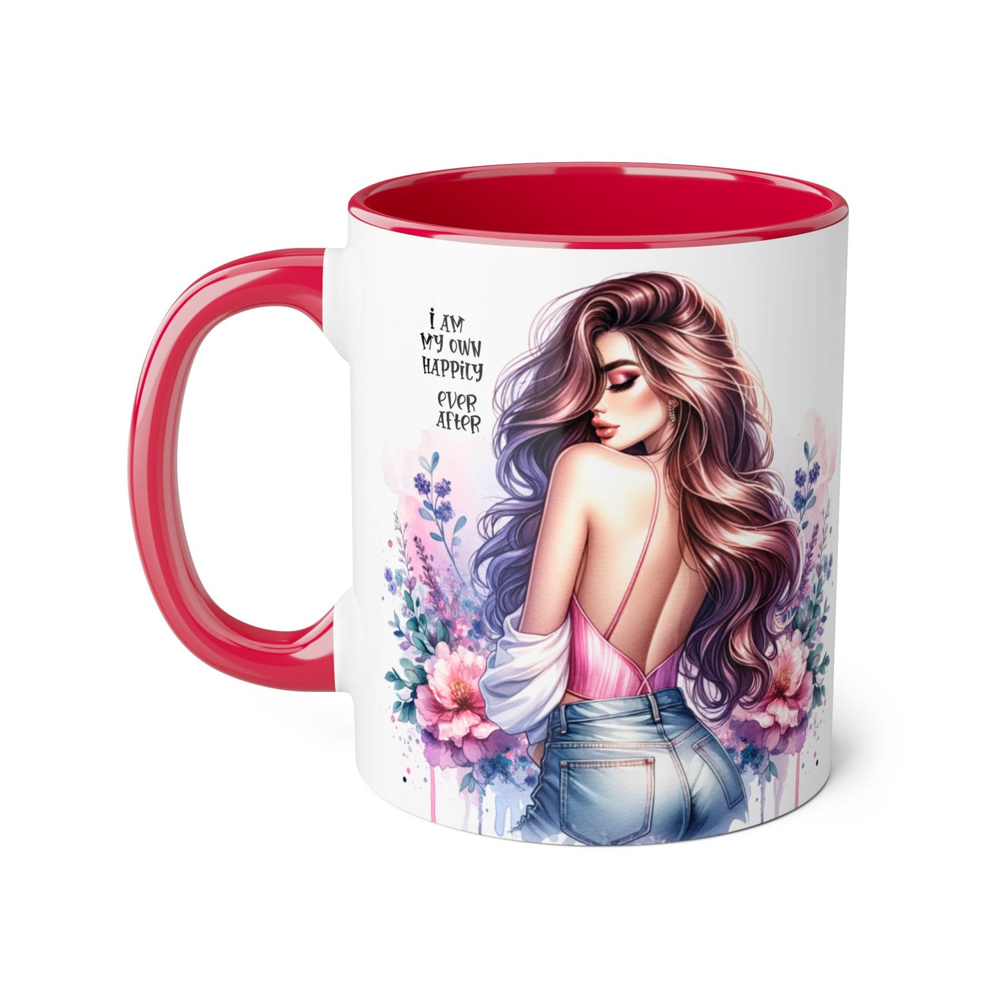 I Am My Own Happily Ever After Accent Mug - 11oz Floral Inspirational Coffee Cup