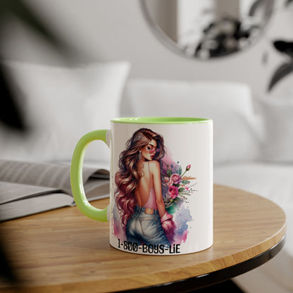 Trendy Coffee Mug with Chic Girl Design - Perfect Gift for Friends, 1-800-Boys-Lie, Cute Floral Mug, Birthday Gift, Coffee Lover, [...]