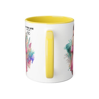 I'm Too Cute For My Ex Accent Mug featuring Cute Design for Sip and Style Lovers, Gift for Friends, Home Decor, Coffee Lovers, Tea Enthusiasts