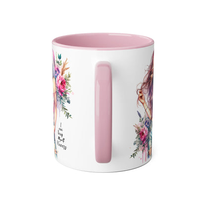 I Can Buy Myself Flowers Bohemian Floral Accent Mug, Inspirational Coffee Cup, Gift for Her, Home Decor, Flower Lover, Self-Care Reminder