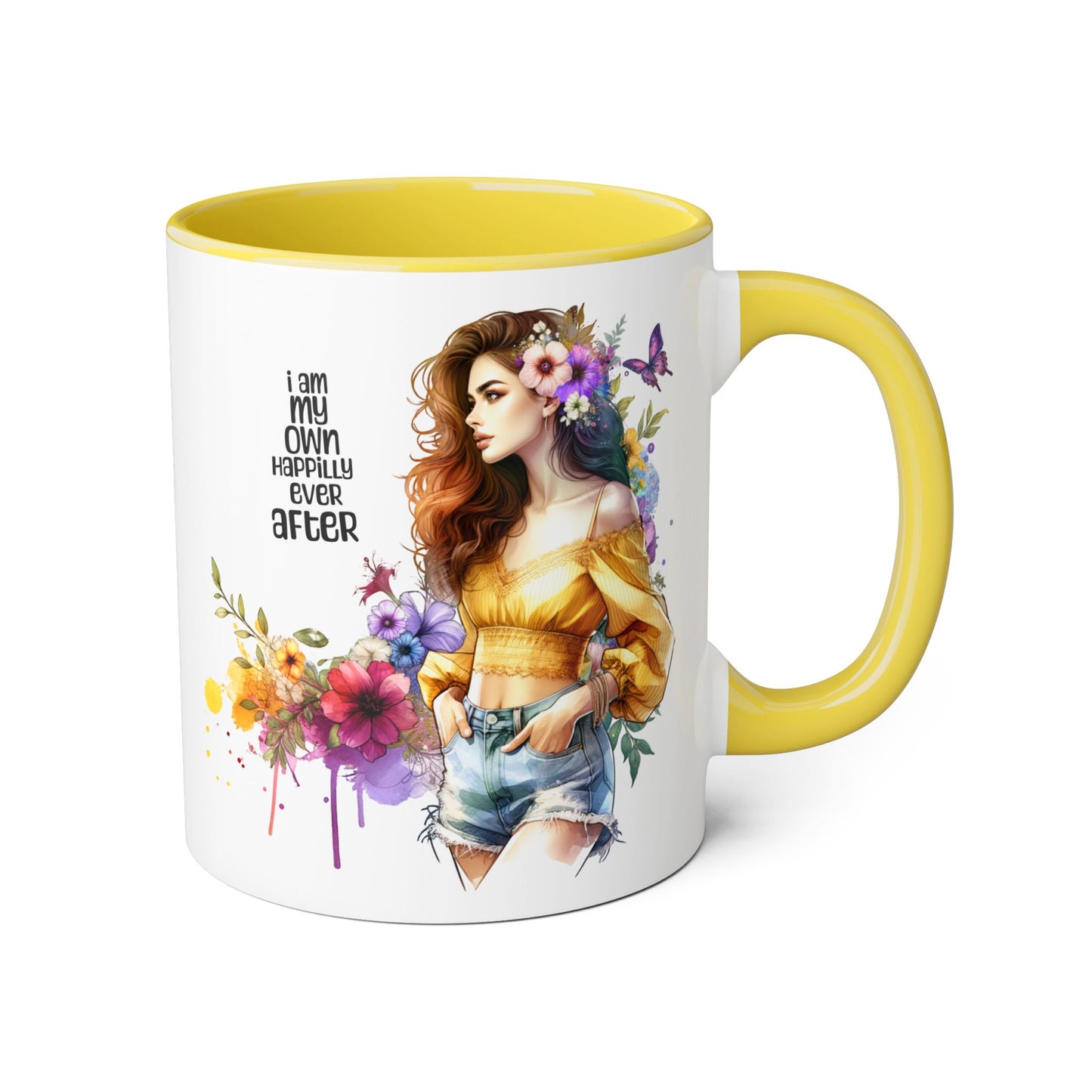 I Am My Own Happily Ever After Empowering Floral Mug, Perfect Gift for Self-Love, Coffee Lovers, or Celebrations like Birthdays and Weddings