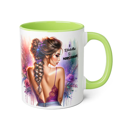 Artistic Accent Mug, Beautiful Coffee Cup, Unique Gift Idea, Home Décor, Self-Love Reminder, Floral Art Mug, Motivational Tea Cup