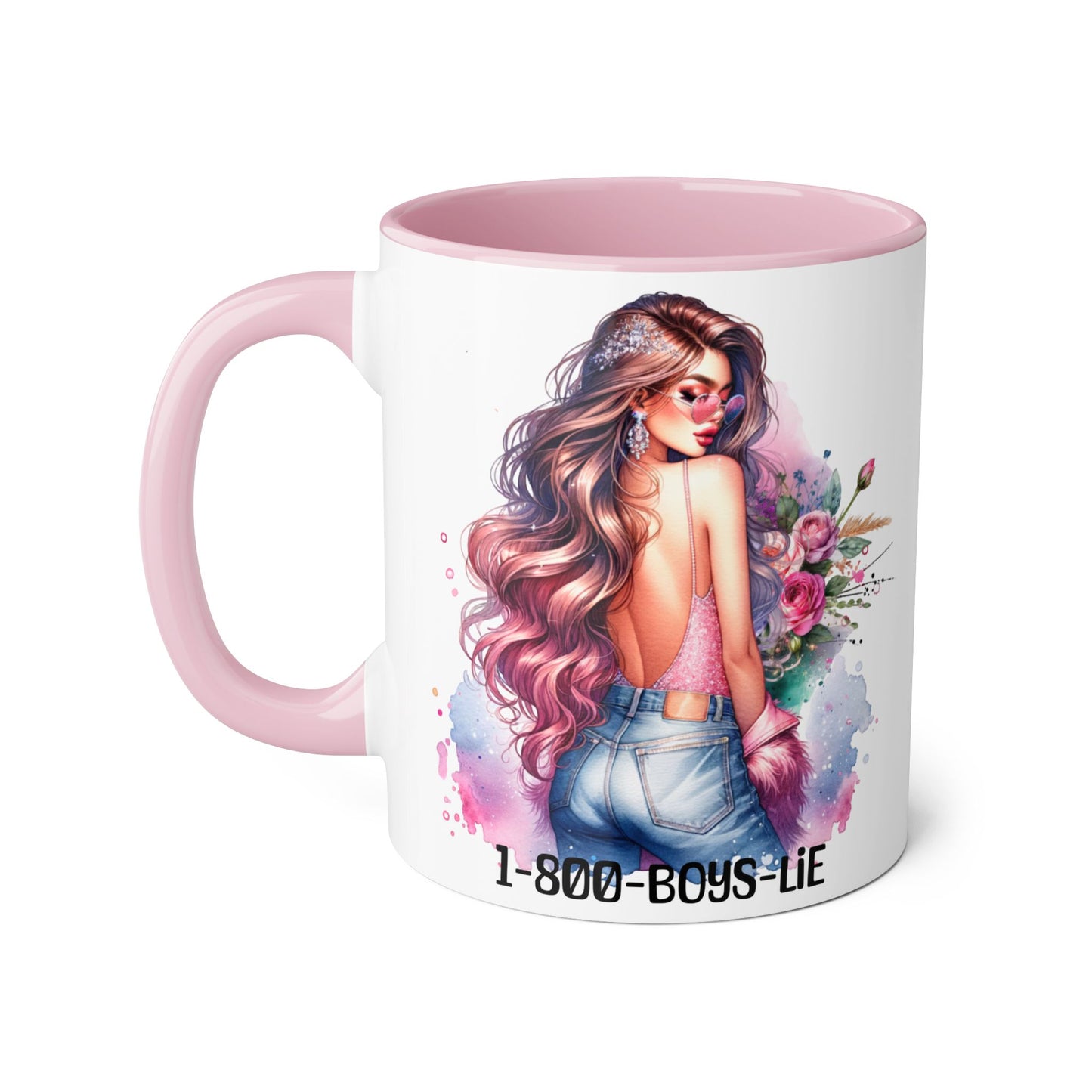 Trendy Coffee Mug with Chic Girl Design - Perfect Gift for Friends, 1-800-Boys-Lie, Cute Floral Mug, Birthday Gift, Coffee Lover, [...]