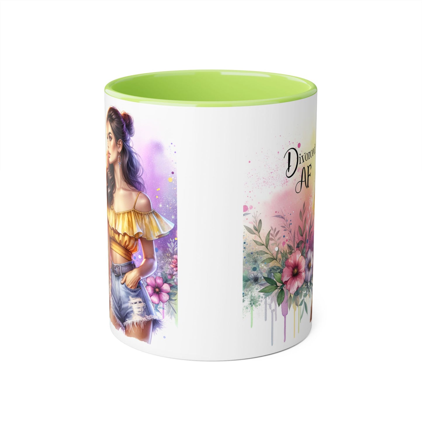 Divorced AF Accent Mug, Floral Coffee Cup, Empowerment Gift, Self-Care Mug, Funny Divorce Coffee Mug, Unique Drinkware