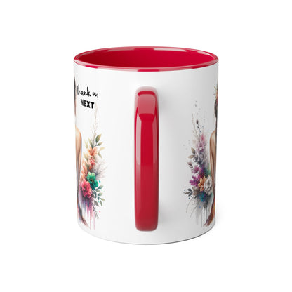 Thank U, Next Floral Thank You Accent Mug - Ideal Gift for Friends, Home Decor, Coffee Lovers, Birthday, Appreciation Moments, Artful Drinkware