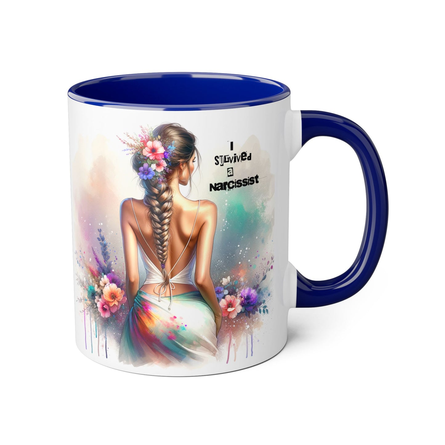 Chic Accent Mug, I Tried to be a Narcissist, Unique Gift, Floral Art, Coffee Lover, Home Decor, Inspiring Quote Mug