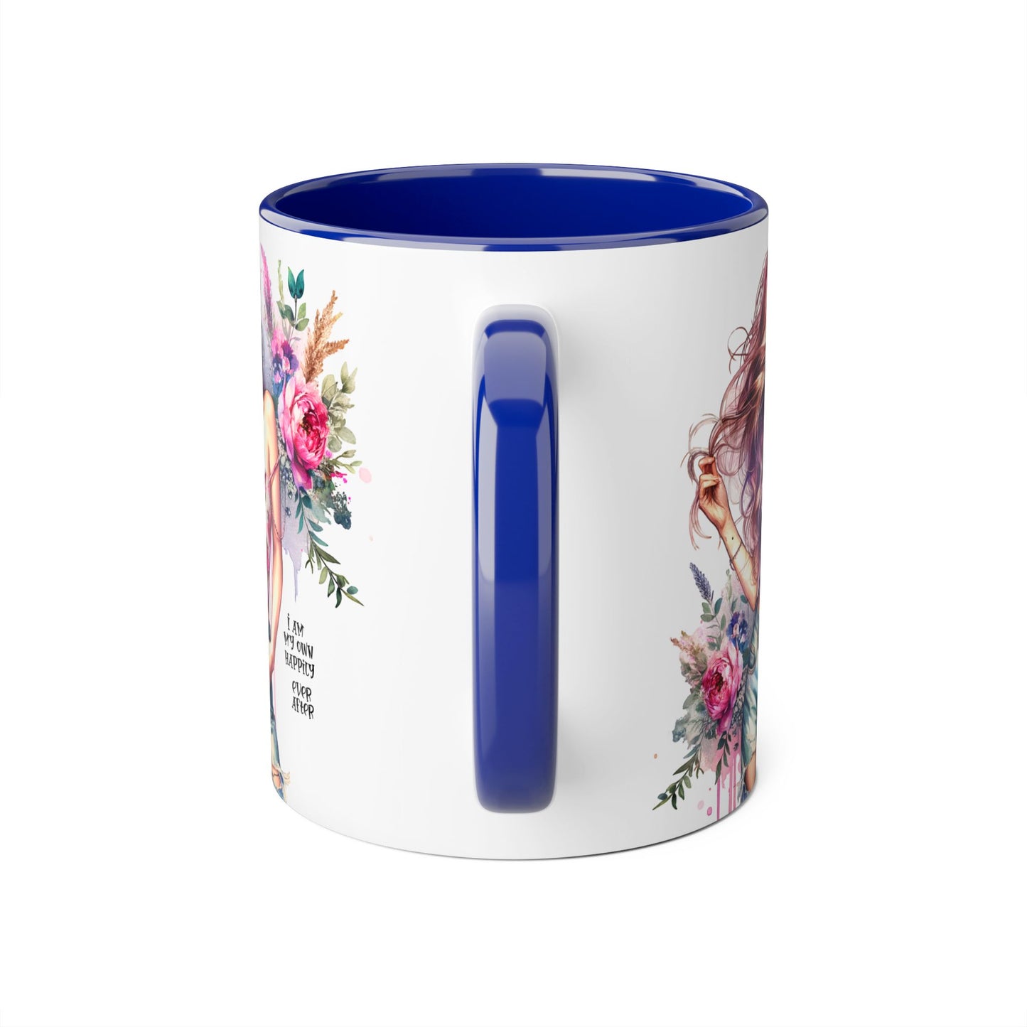 I Am My Own Happily Ever After Floral Beauty Accent Mug - Inspirational Coffee Cup, Gift for Her, Floral Mug, Motivational Drinkware, Cute Kitchen Decor