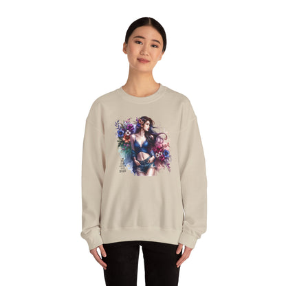 I Am My Own Happily Ever After  Floral Goddess Sweatshirt | Cozy Unisex Crewneck | Perfect Gift for Fall/Winter, Artistic Apparel, Wall Art Sweatshirt, Everyday Wear