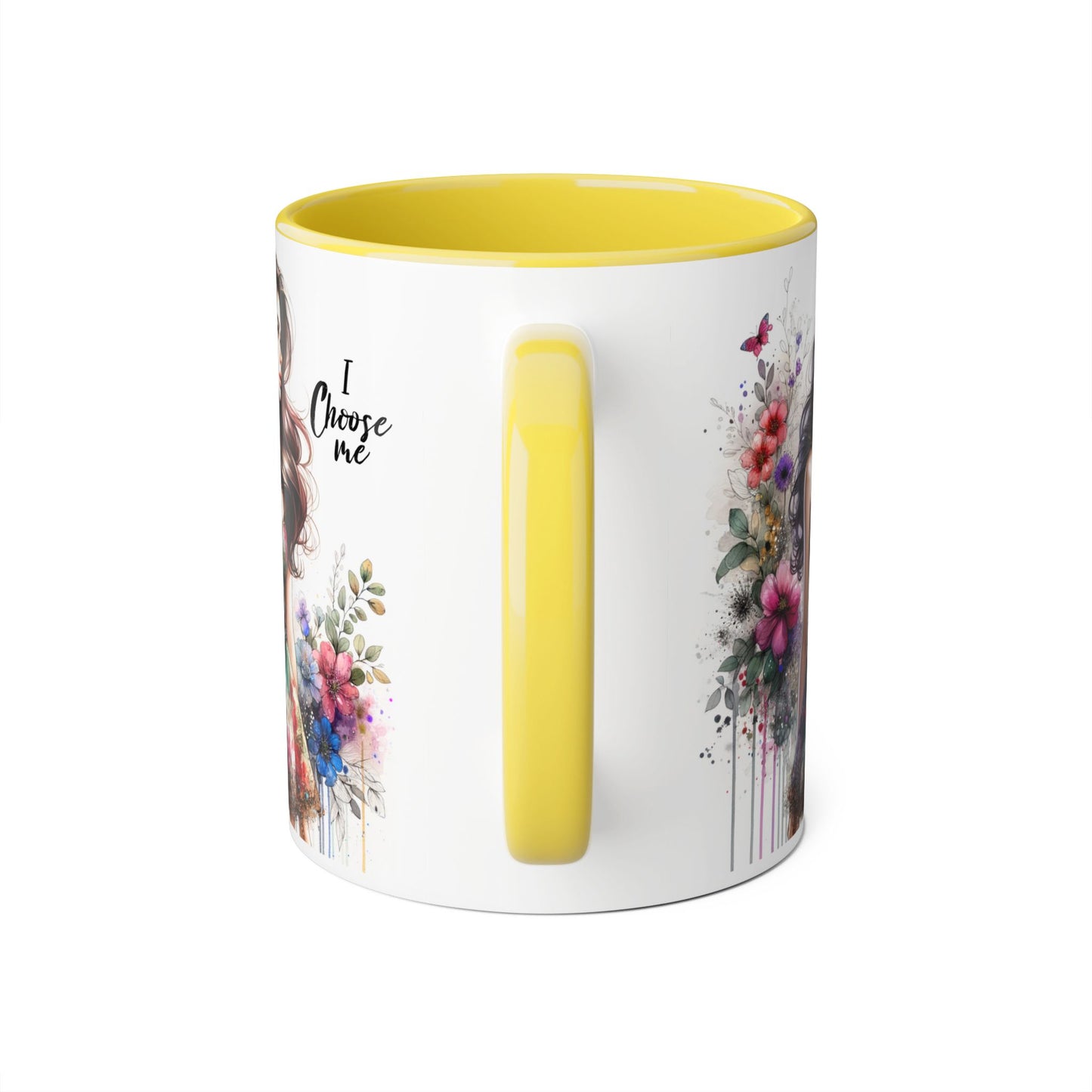 I Choose Me  Floral Accent Mug, 11oz Coffee Cup, Self-Love Gift, Inspirational Drinkware, Unique Home Decor, Feminine Art Mug
