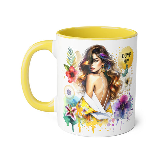 Colorful Inspirational Accent Mugs | Perfect Gift for Self-Love, Friendship, or Breakup Support