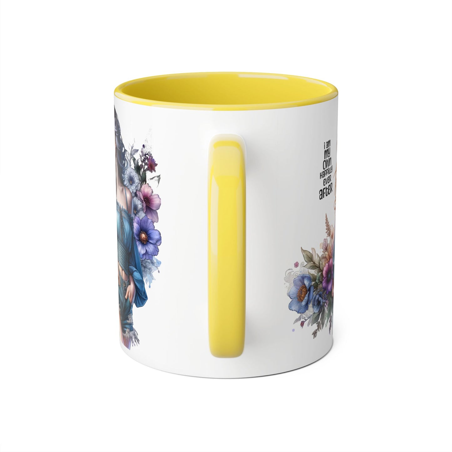 I Am My Own Happily Ever After Whimsical Floral Accent Mug - Perfect Gift for Her, Inspirational Coffee Cup, Self-Care Quotes, Boho Decor, Unique Tea Mug