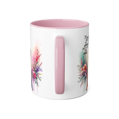 Money Can't Buy Happiness But It Can Buy Divorce Humoristic Colorful Women Empowerment Accent Mug - Inspirational Gift, Motivational Coffee Cup, Floral Design, Art Lover, Birthday Present
