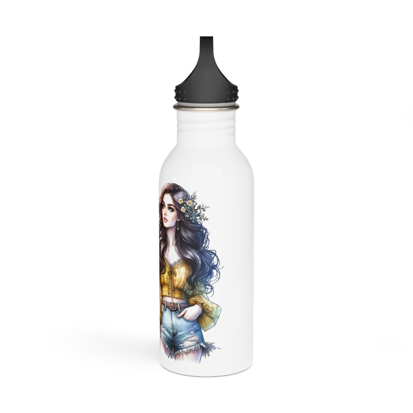 I Am My Own Happily Ever After Floral Motivational Stainless Steel Water Bottle - Drink Happy, Stay Hydrated