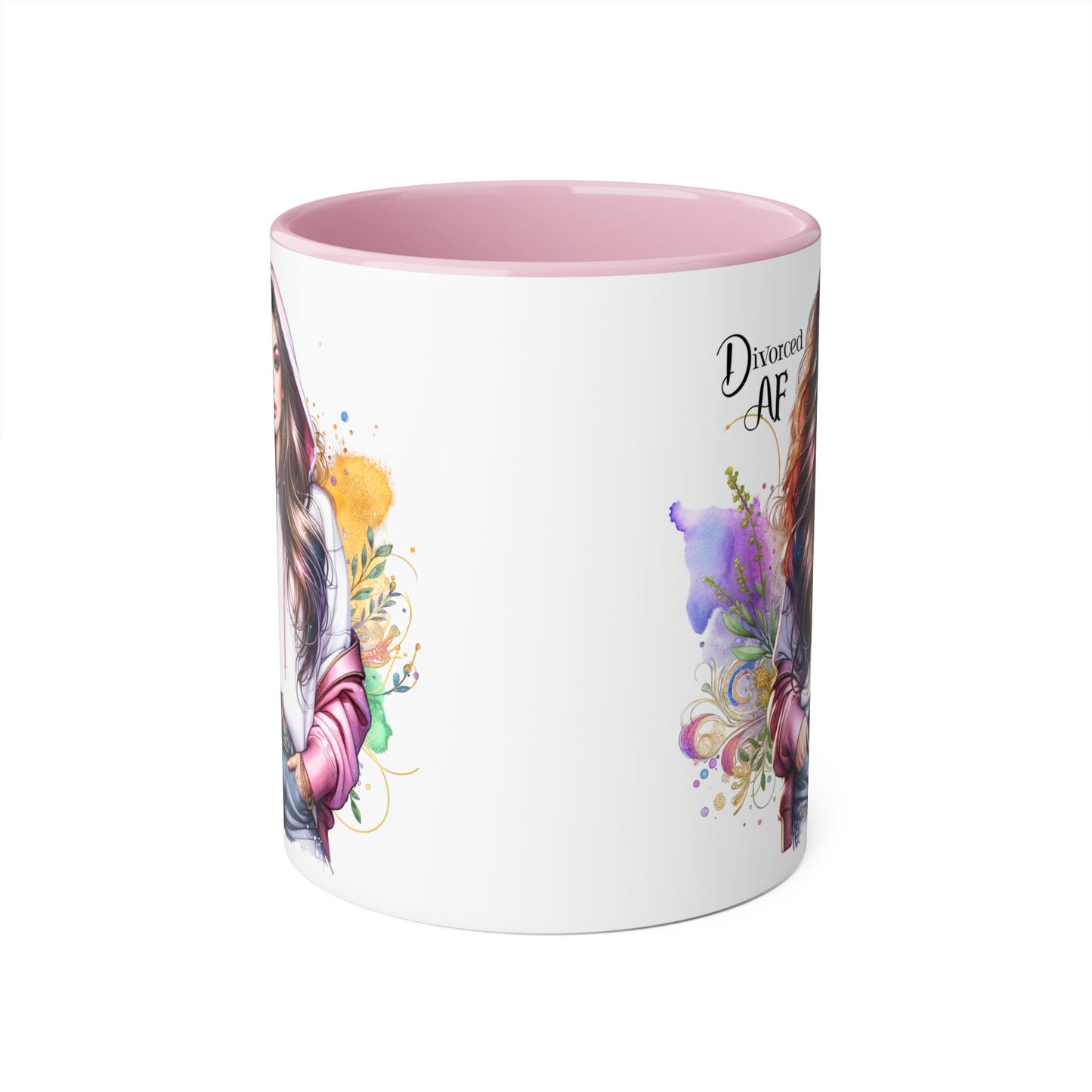 Divorced AF Accent Mug, 11oz - Empowering Coffee Cup for Strong Women, Gift for Divorcee, Self-Care Mug, Celebrate New Beginnings