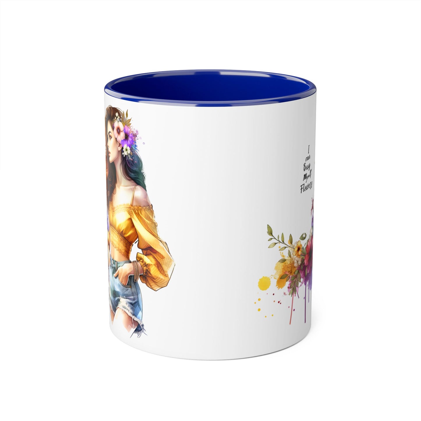 I Can Buy Myself Flowers Floral Bohemian Accent Mug - Perfect Gift for Flower Lovers, Art Enthusiasts, Home Decor, Spring Celebrations, Coffee Lovers
