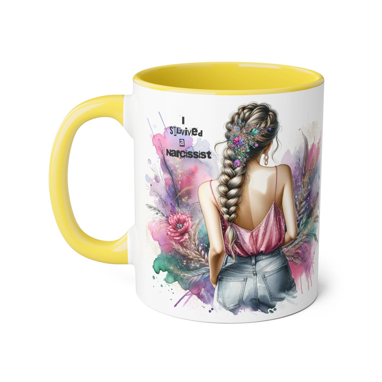 Artistic Narcissist Mug - 11oz Coffee Cup, Unique Gift, Inspirational Quote, Floral Design, Perfect for Friends & Family