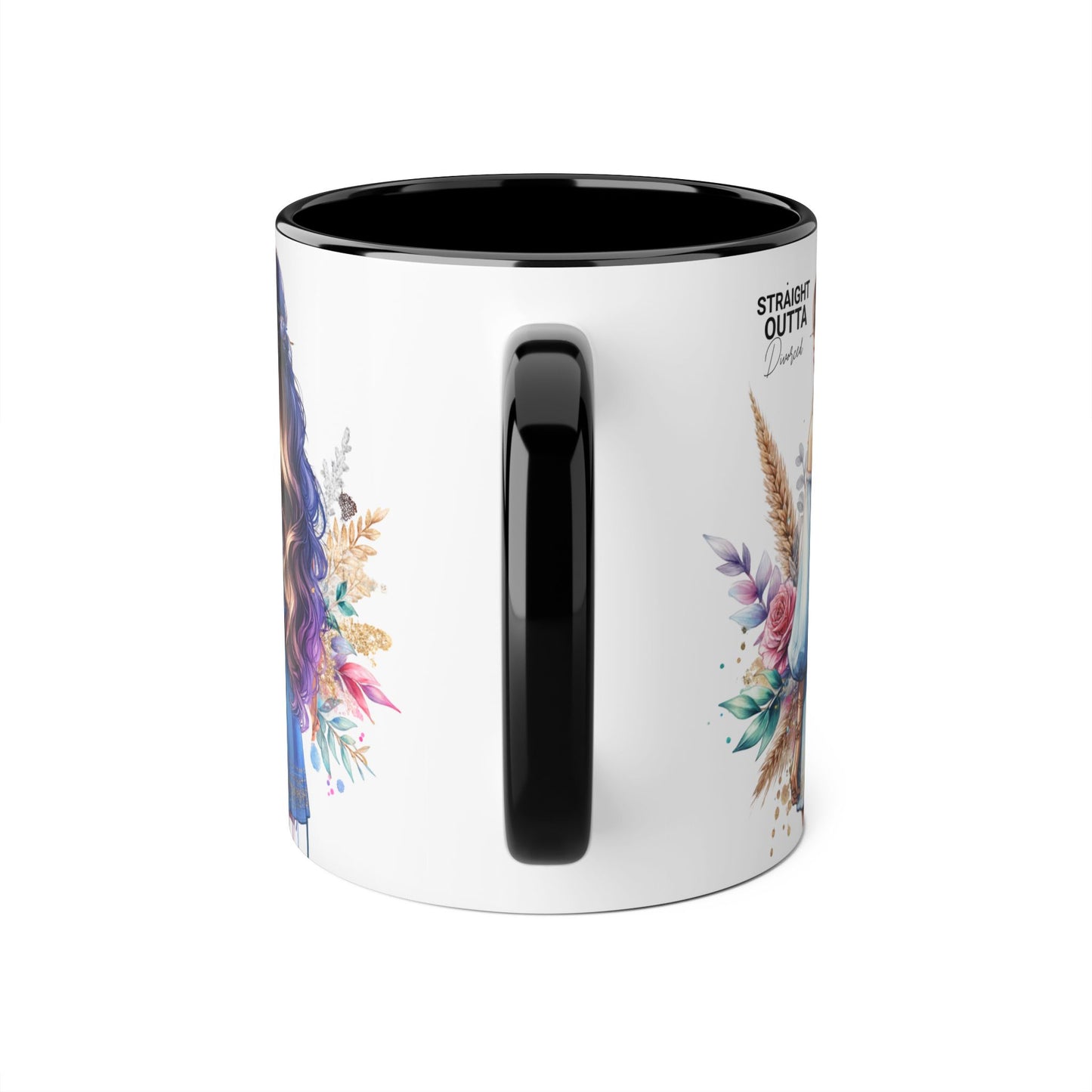 Straight Outta Divorced Humoristic Artistic Accent Mug -  Inspiring Gift for Her, Coffee Tea Cup, Home & Kitchen Decor, Personalized Unique Gift