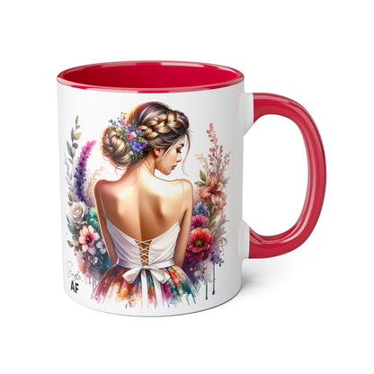 Single AF Floral Elegance Mug, Custom Coffee Cup, Gift for Her, Bridesmaid Present, Artful Design, Home Decor