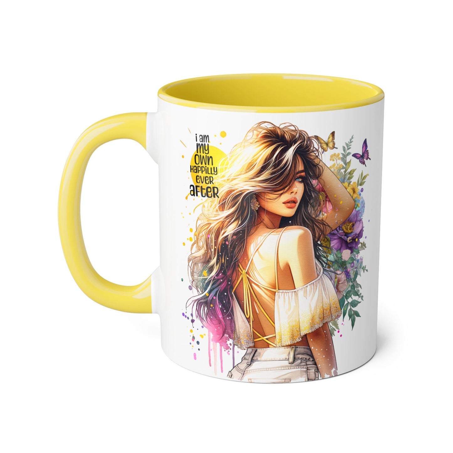I Am My Own Happily Ever After Empowering Inspirational Accent Mug, Motivational Coffee Cup, Gift for Her, Self-Love Mug, Adulting Humor, Home Office Decor