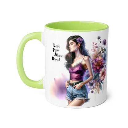 Floral Accent Mug, Personalized Coffee Cup, Artistic Drinkware, Unique Gift for Her, Women's Day Present, Home Decor
