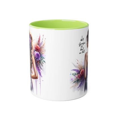 I Hold Grudges, I'll Heal in Hell Elegant Floral Accent Mug, Inspirational Coffee Cup, Gift for Her, Stylish Tea Mug, Home Décor, Unique Drinkware