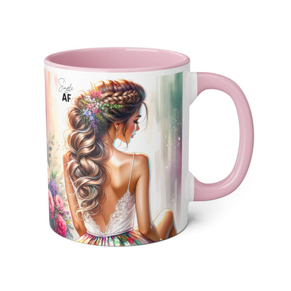 Elegant Floral Accent Mug - Perfect for Coffee Lovers, Gift for Her, Tea Time, Home Decor, Birthdays or Celebrations
