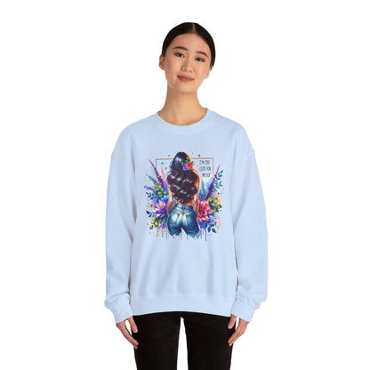 I'm Too Cute For My Ex Floral Art Crewneck Sweatshirt - Stylish, Cozy Unisex Sweatshirt for Casual Wear, Gift for Her, Fashion Trend, Inspirational Quote