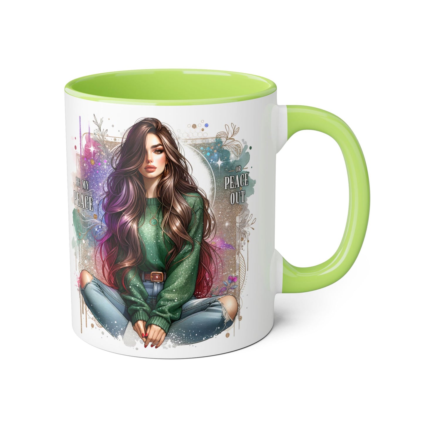 Artistic Be My Peace or Peace Out Mug, Inspirational Coffee Cup, Great for Relaxing Moments, Perfect Gift for Friends, Unique Home Decor, Peaceful Vibe