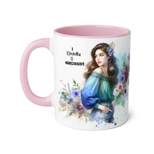 Survivor Accent Mug, Inspirational Gift Mug, Unique Art Coffee Cup, Self-Care Mug for Her, Perfect for Friendship, Recovery Gift