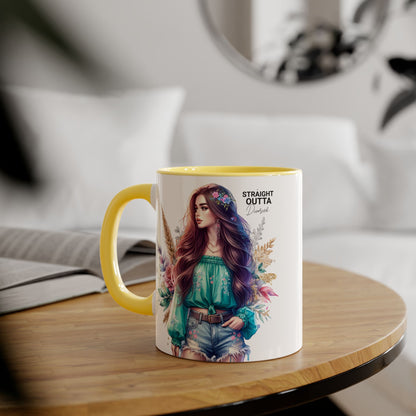 Straight Outta Divorced Humoristic Vibrant Floral Accent Mug, Straight Outta Design, Gift for Coffee Lovers, Boho Home Decor, Ideal for Birthdays, Celebrations, Enjoy [...]